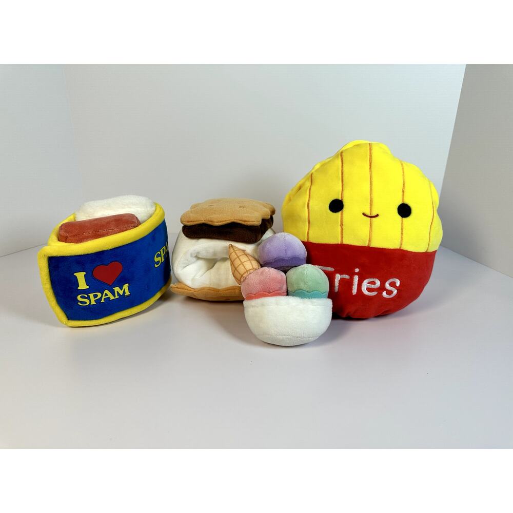 Food Plush Bundle 4: Coosy Wearable Spam & S’more, FlipMallow, Ice Cream (Flaws)